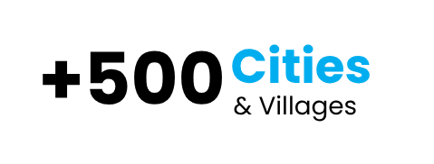 500+ cities and villages