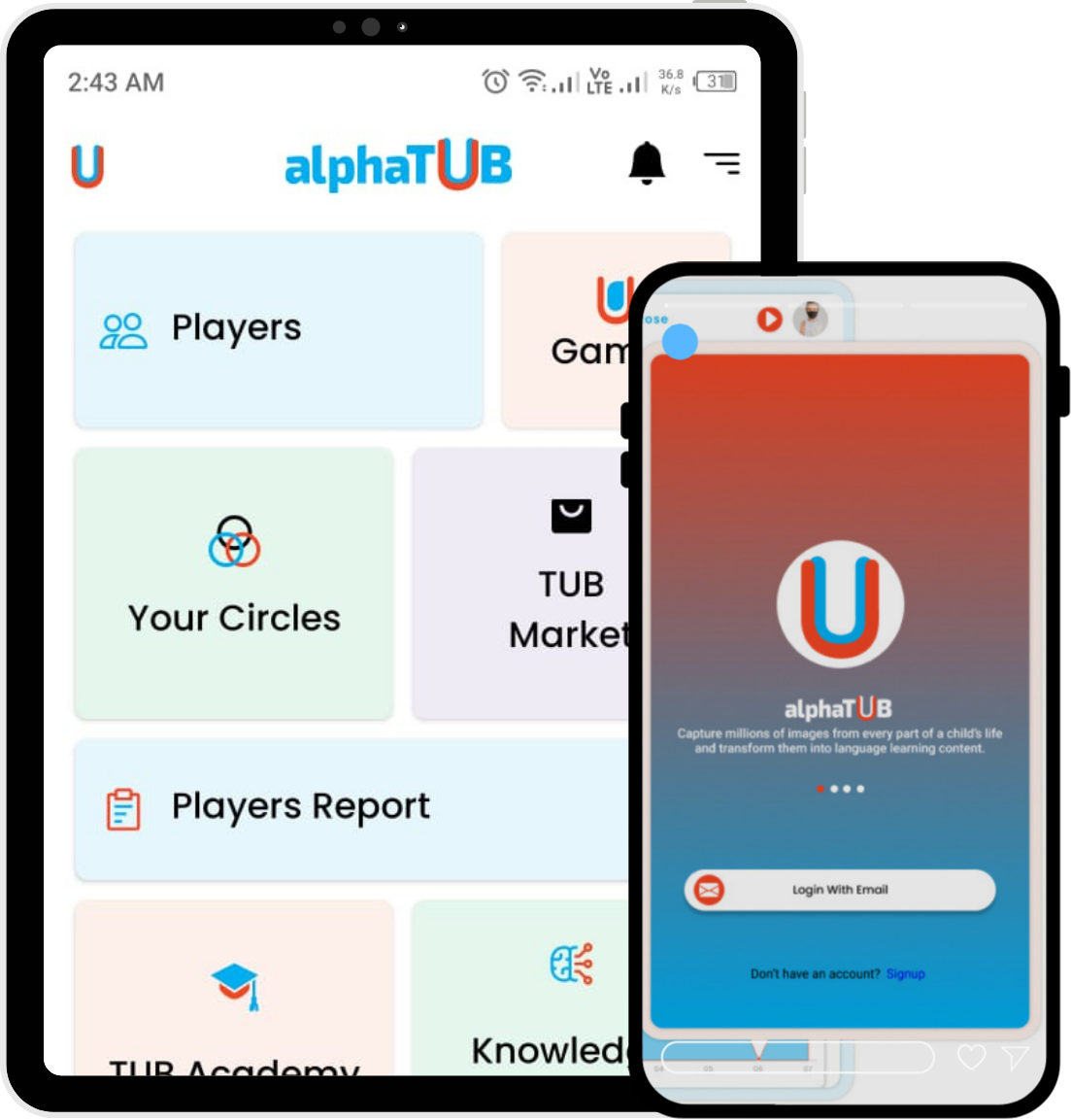 alphaTub Tub App